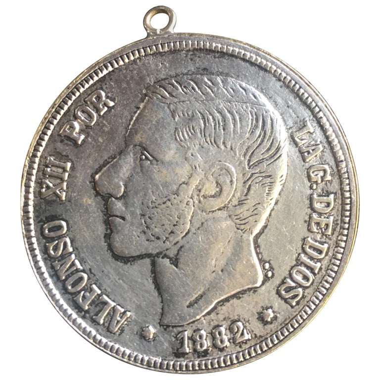 Antique Spanish Coin Dated 1882 at 1stDibs