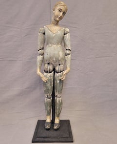 Vintage Spanish Colonial Style Articulated Large Virgin Mary Santos Sculpture