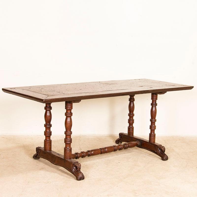 Antique Spanish Colonial Dining Table Made from Narra Wood In Good Condition In Round Top, TX