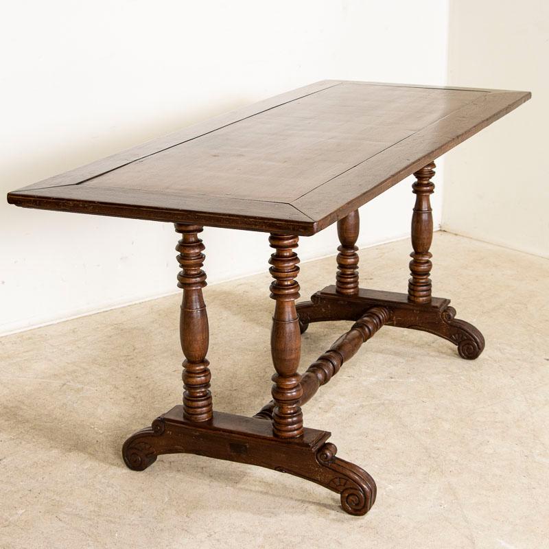 Antique Spanish Colonial Dining Table Writing Desk In Good Condition For Sale In Round Top, TX