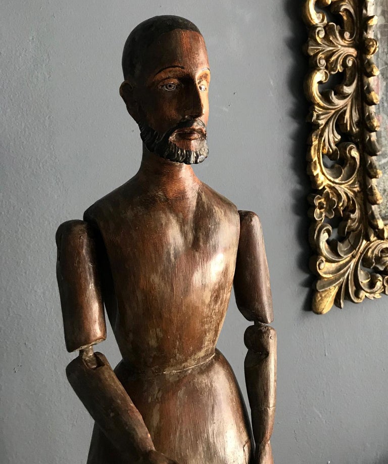 Antique Spanish Colonial Procession Santo Sculpture at 1stDibs