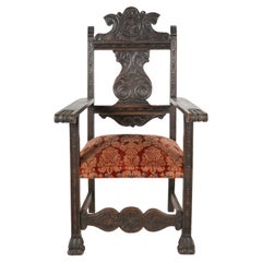 Antique Colonial Revival en noyer sculpté Fin du 19ème siècle