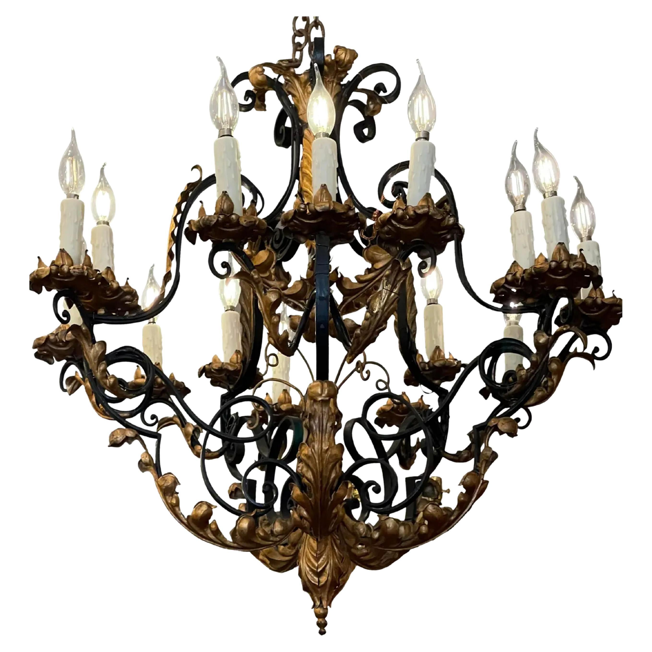 Mexican Spanish Style Wrought Iron Chandelier at 1stDibs mexican