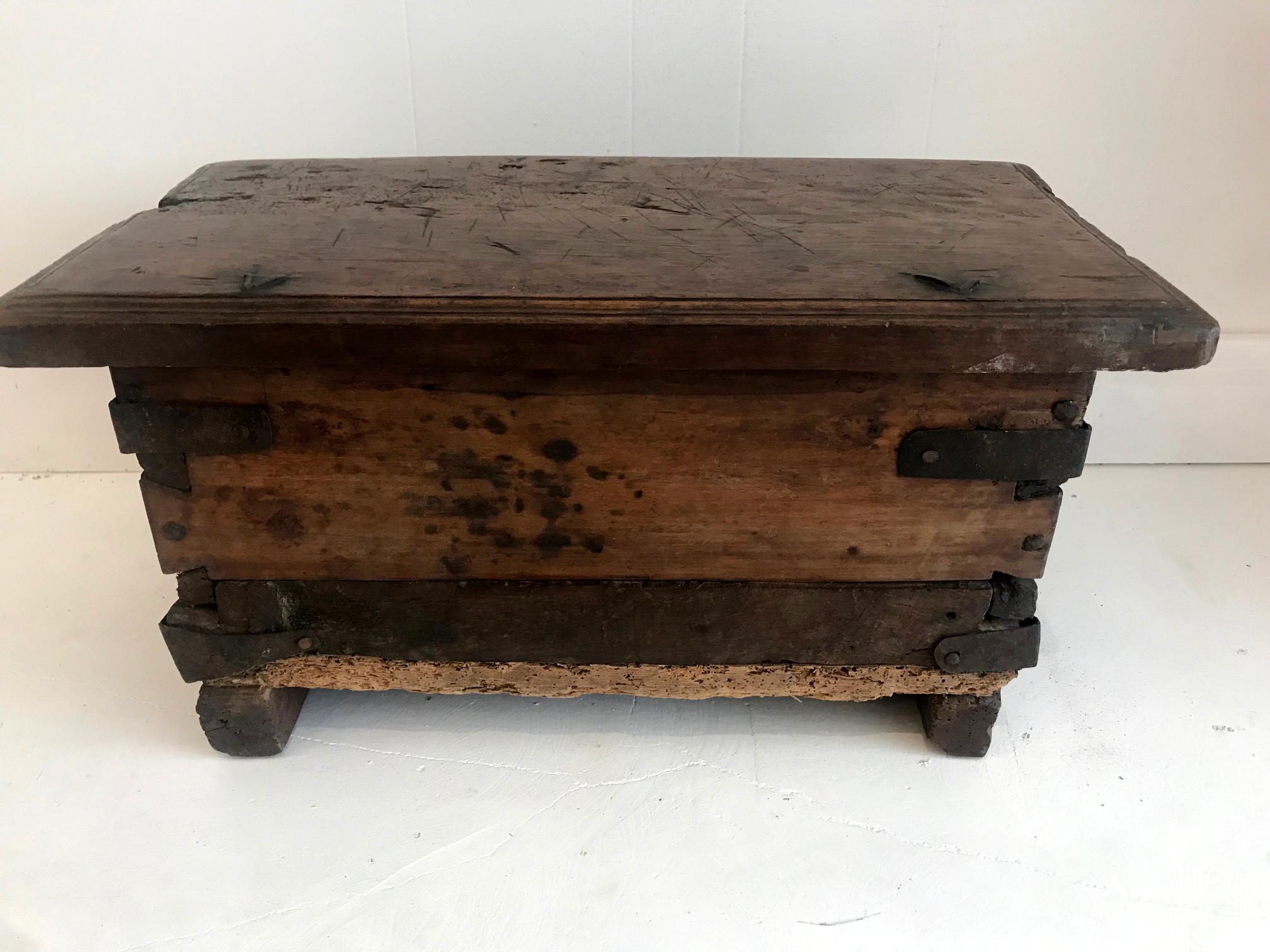 Antique Spanish Colonial Trunk Bench 7