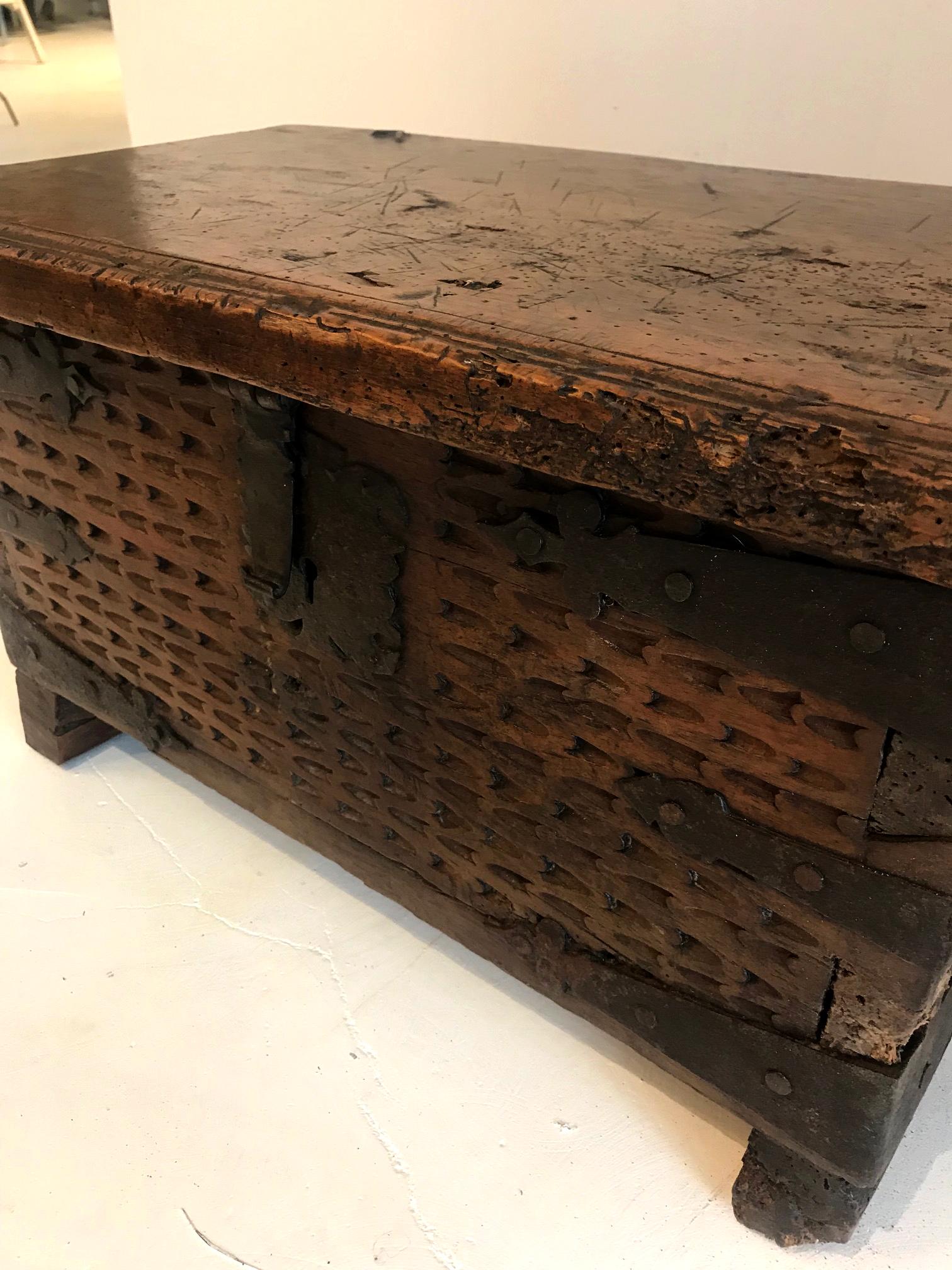 19th Century Antique Spanish Colonial Trunk Bench