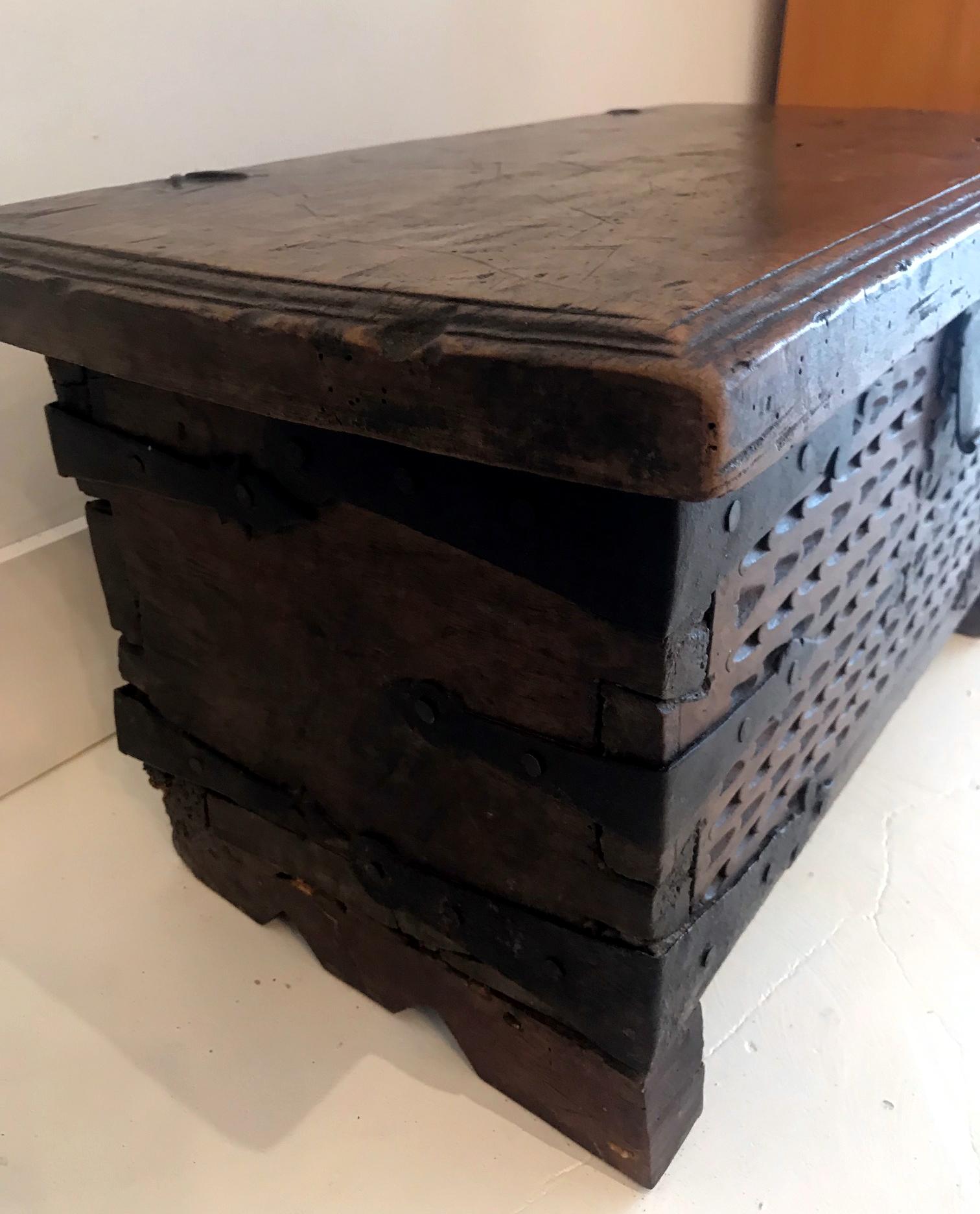 Antique Spanish Colonial Trunk Bench 3