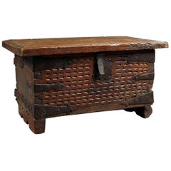 Antique Spanish Colonial Trunk Bench