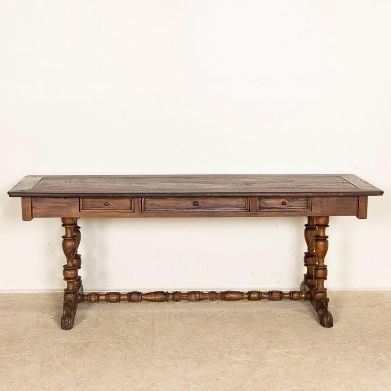 Antique Spanish Colonial Writing Desk Console Table In Good Condition In Round Top, TX