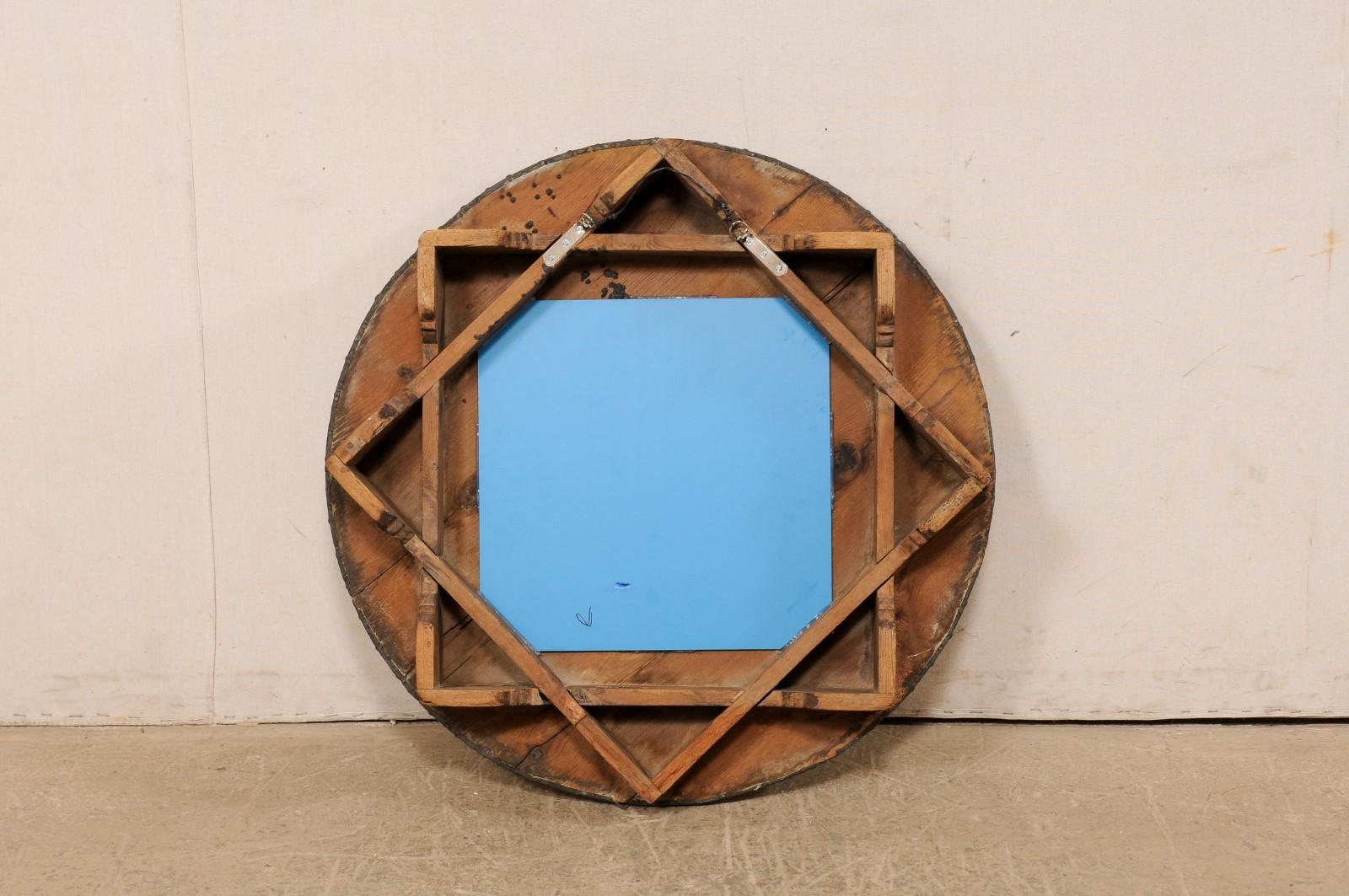 Antique Spanish Copper Brazier Round Mirror For Sale 6
