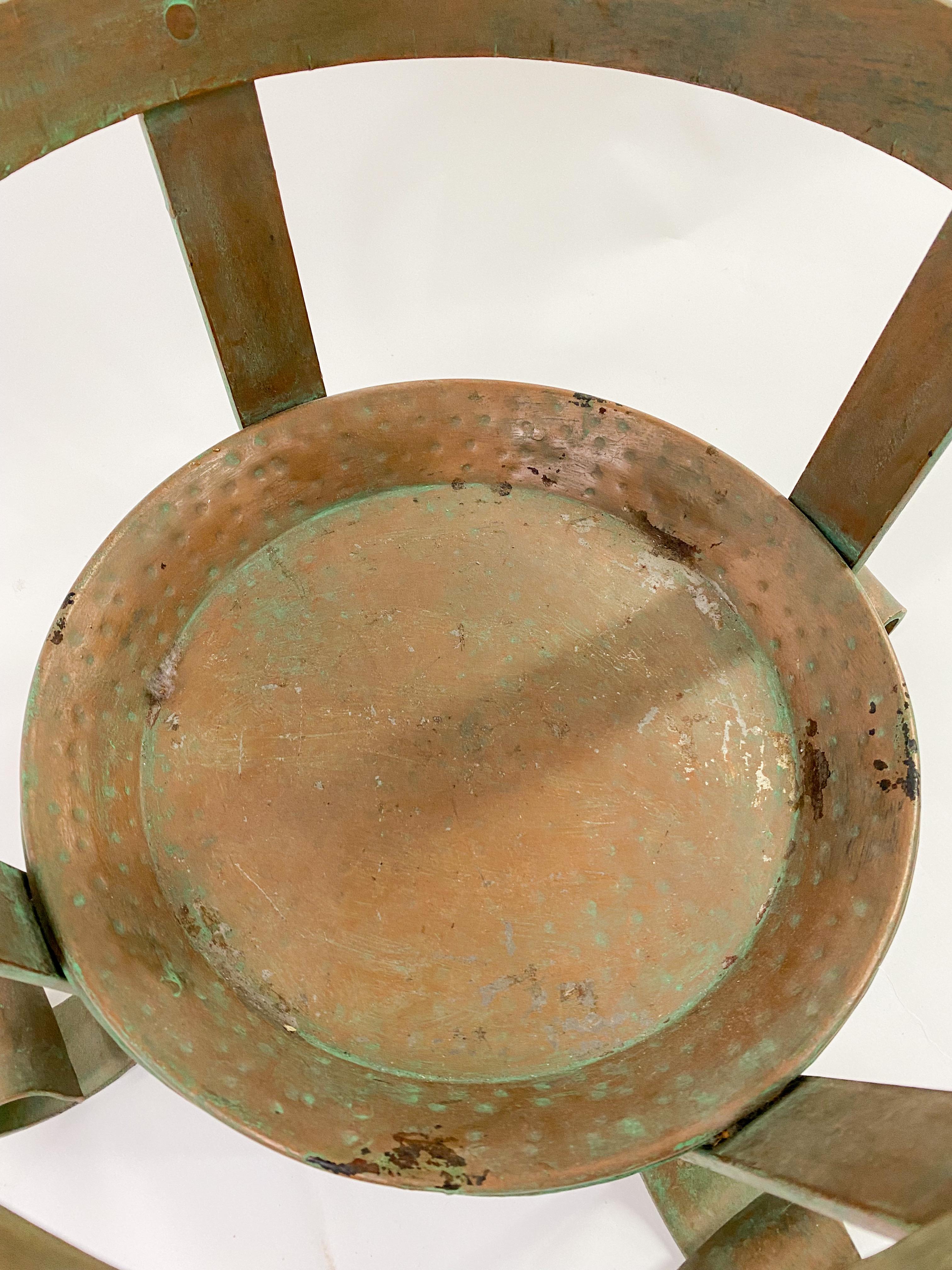 Antique Spanish Copper Log Wood Burner Fire Pit or Planter 2