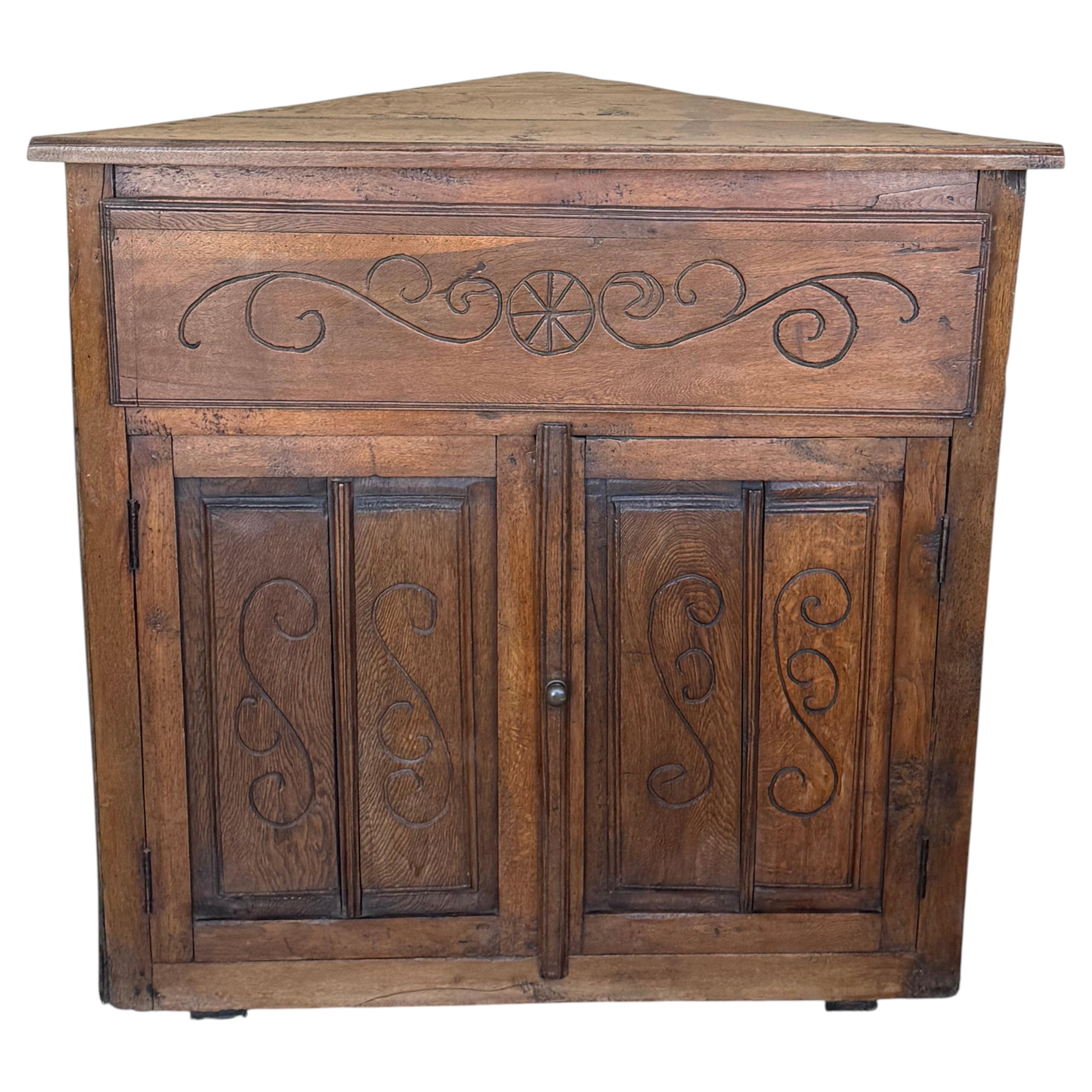 Armario Esquinero Español Antiguo Armario con Cajón y Puerta en venta