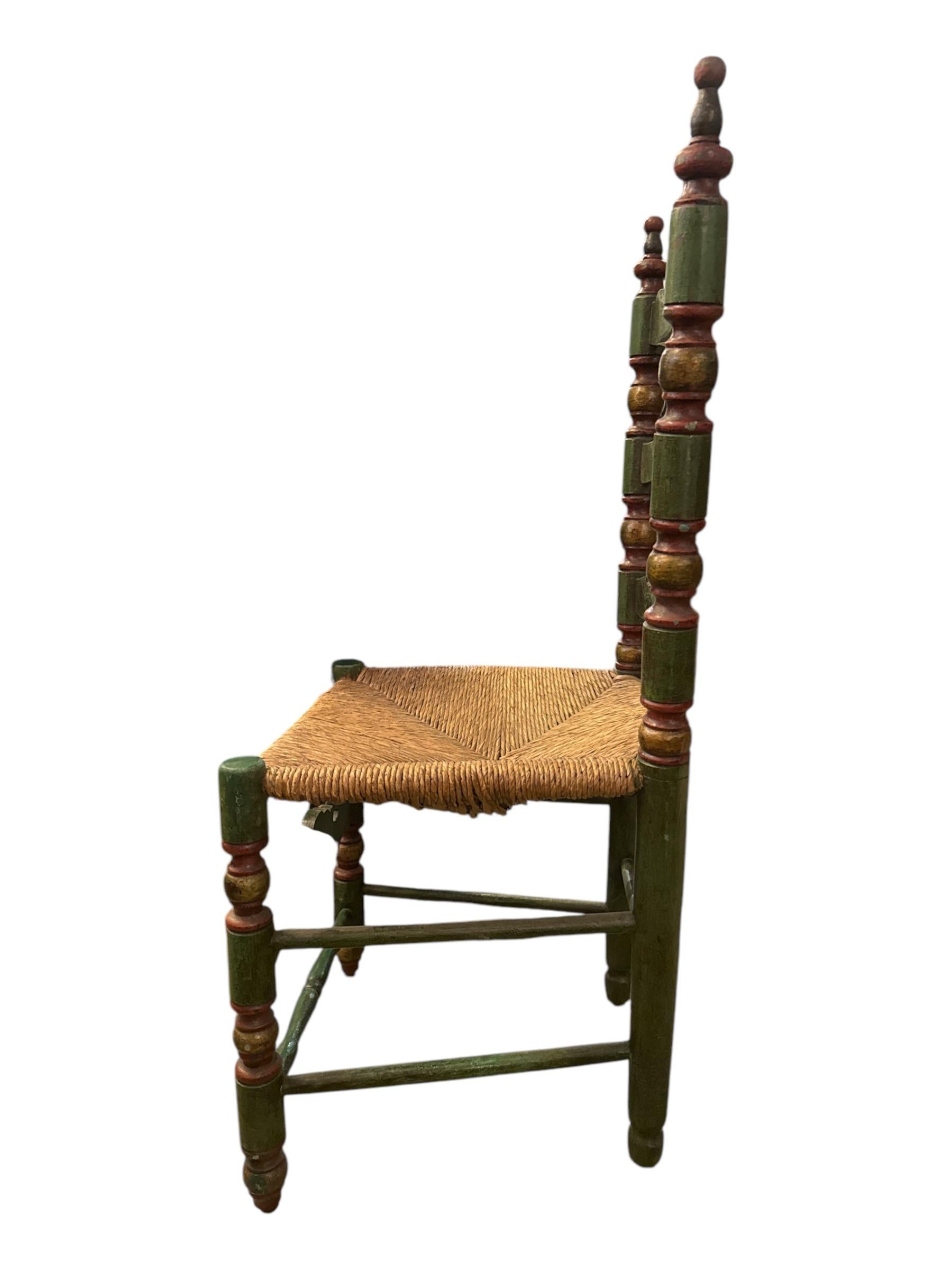 Antique Spanish Country Ladder-Back Chair In Good Condition In Pasadena, CA