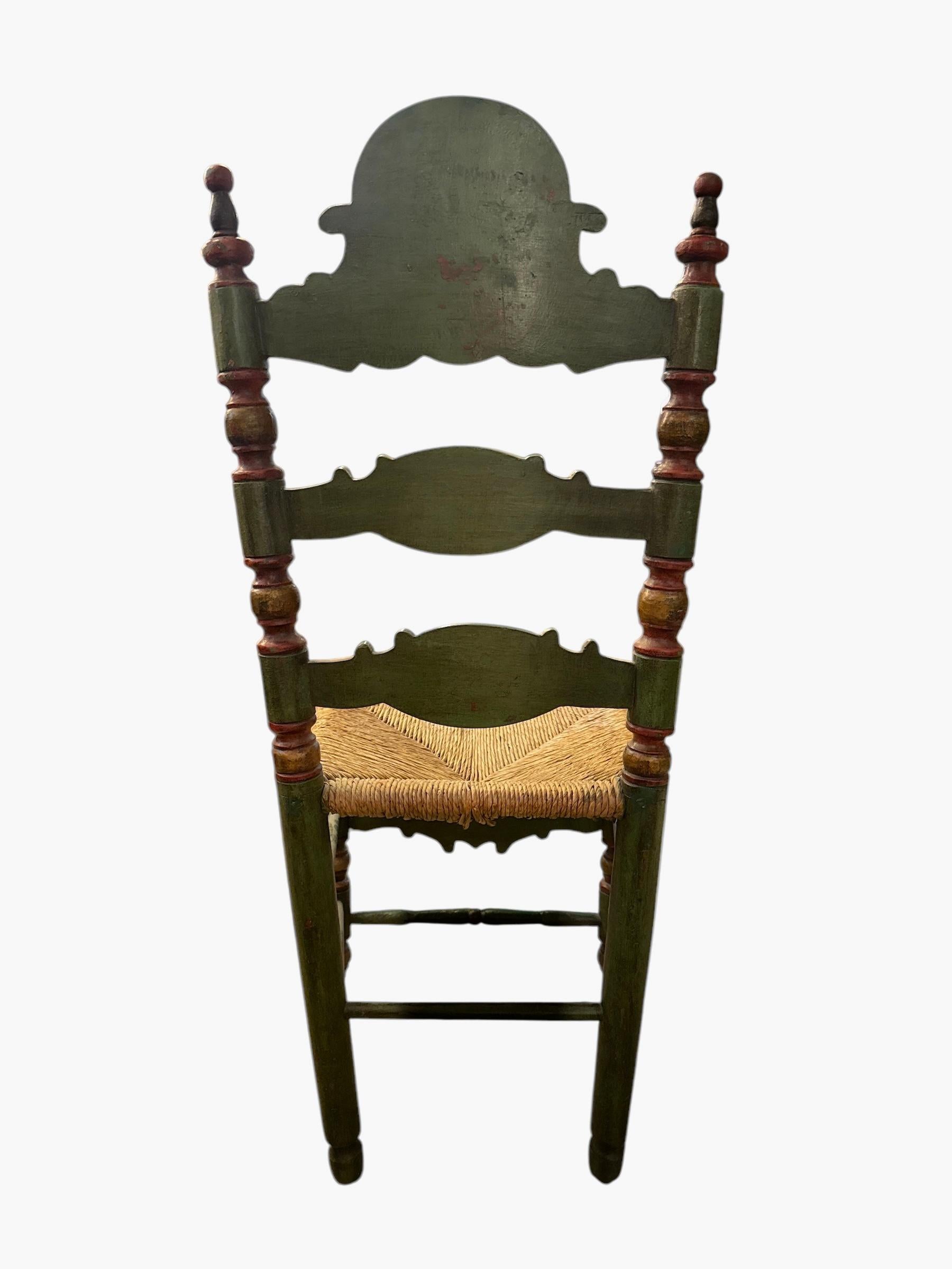 20th Century Antique Spanish Country Ladder-Back Chair