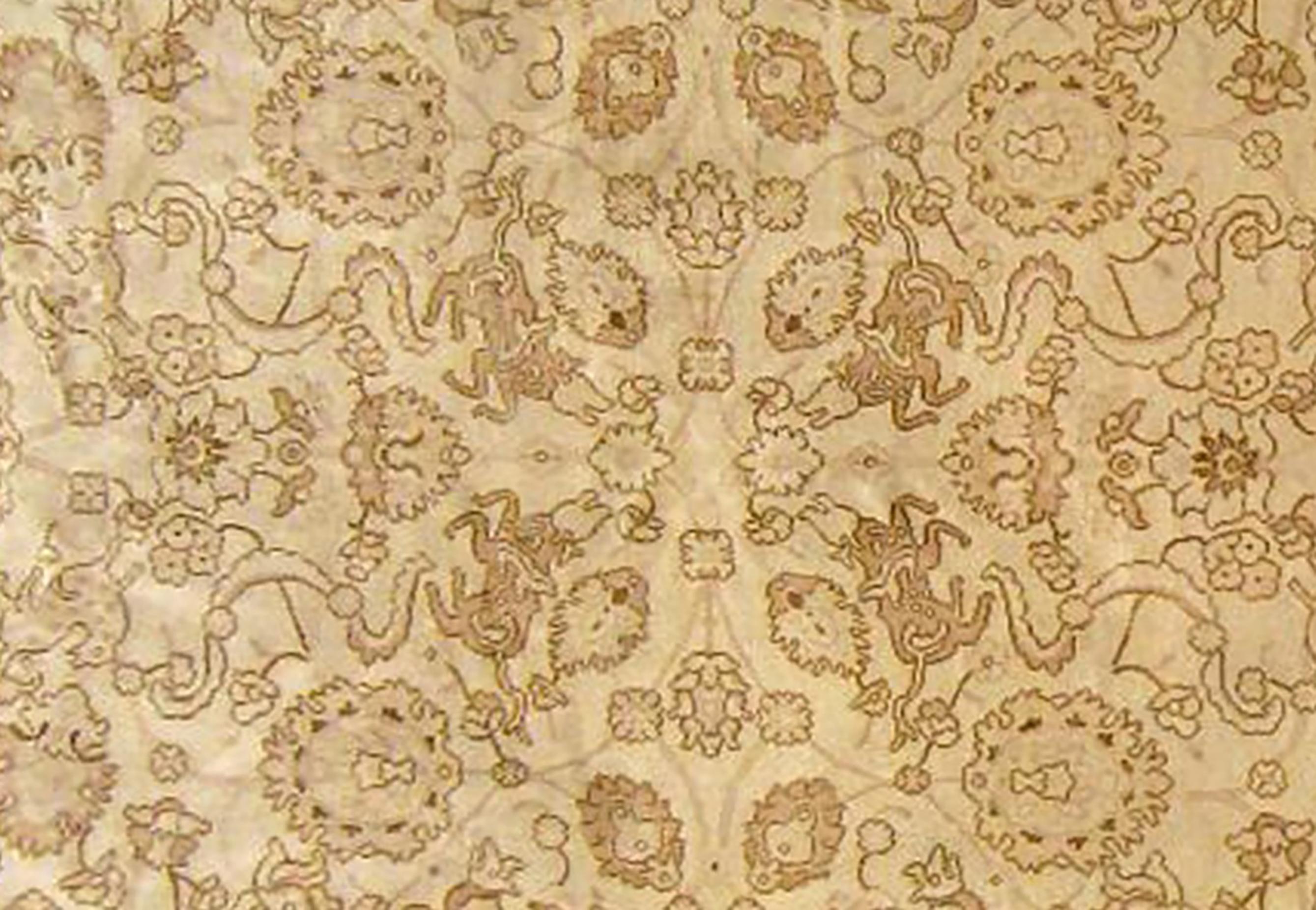Antiker spanischer dekorativer orientalischer Savonnerie-Teppich in Zimmergröße  (Handgeknüpft) im Angebot