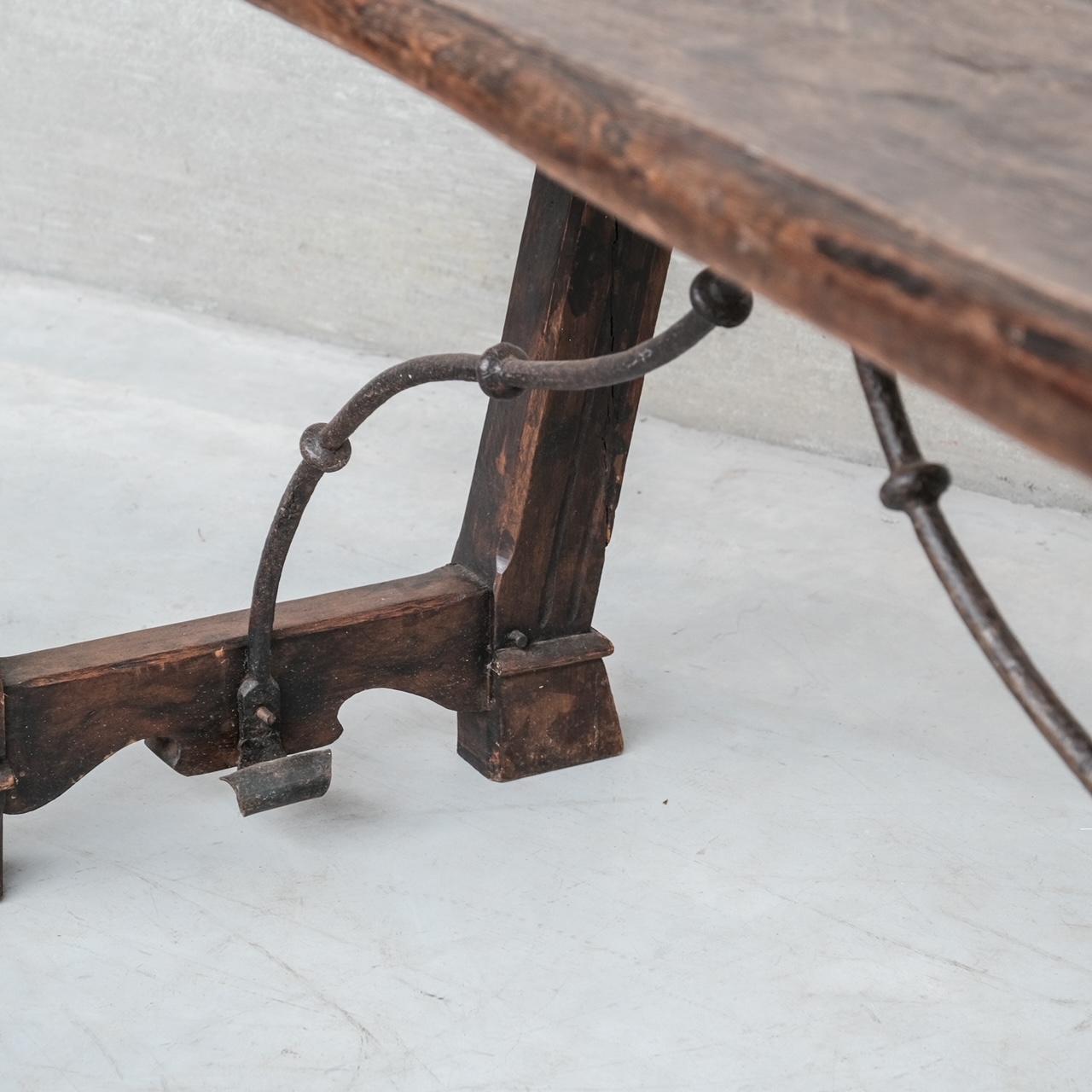 Antique Spanish Double Sided Console Table For Sale 7