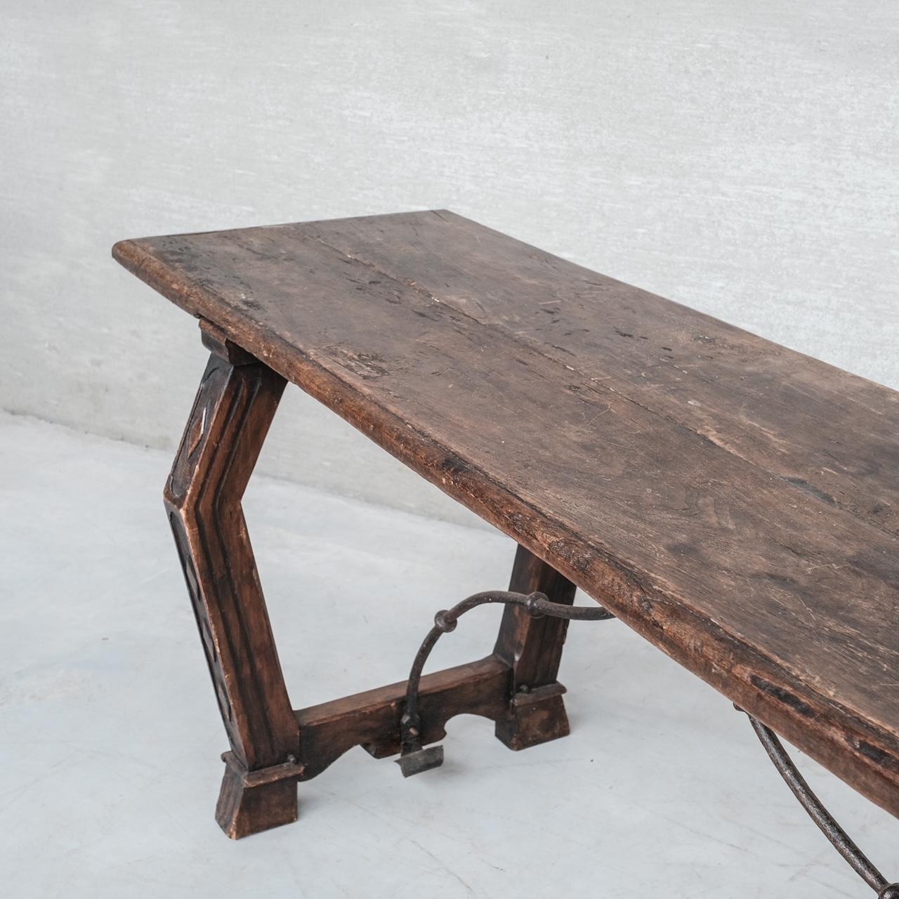 Antique Spanish Double Sided Console Table For Sale 8