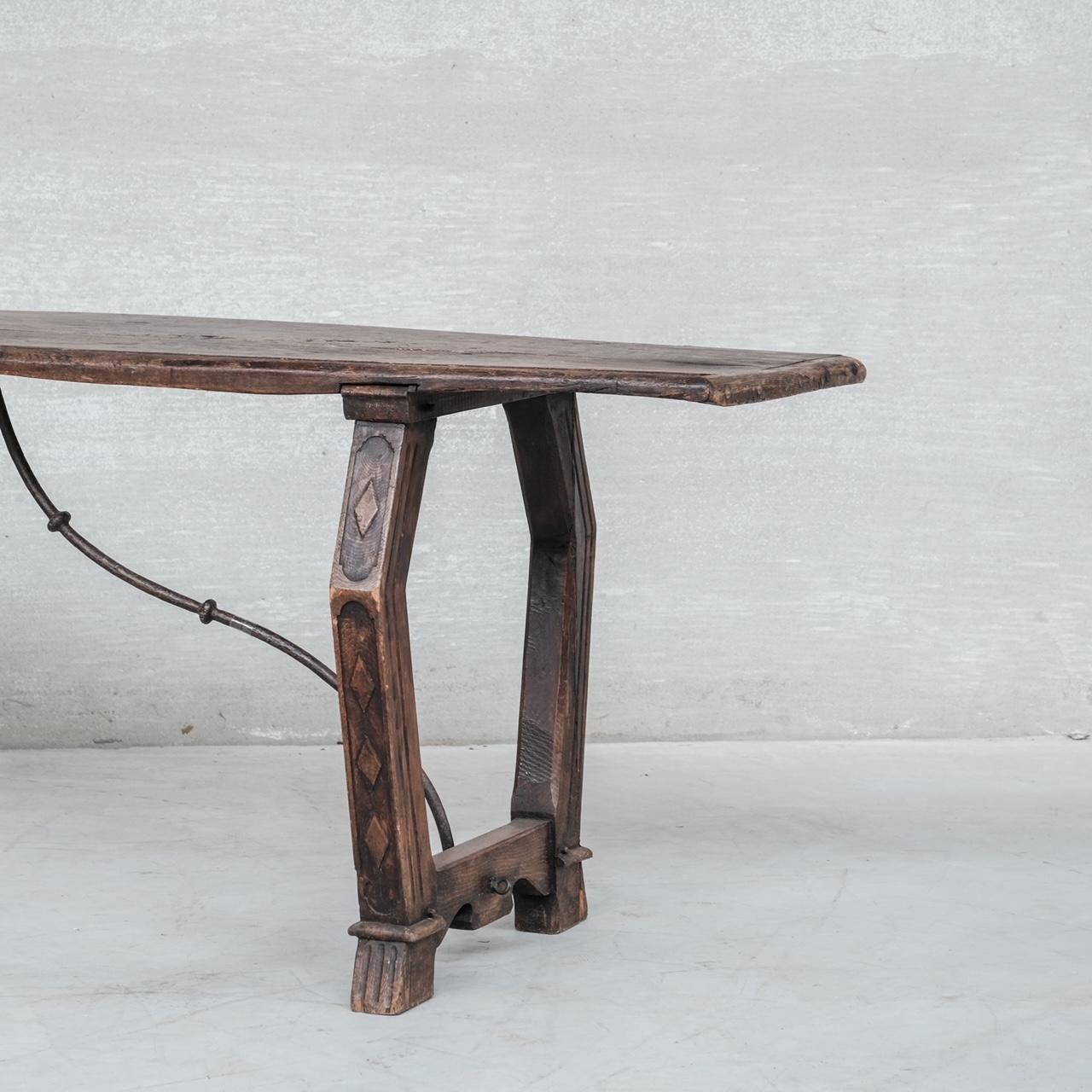 Antique Spanish Double Sided Console Table In Good Condition For Sale In London, GB