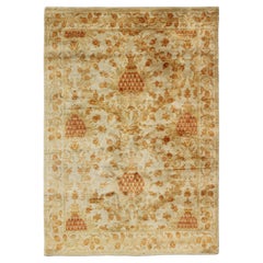 Vintage Spanish European Carpet with Pineapple Design in Gold, Cream & Tangerine