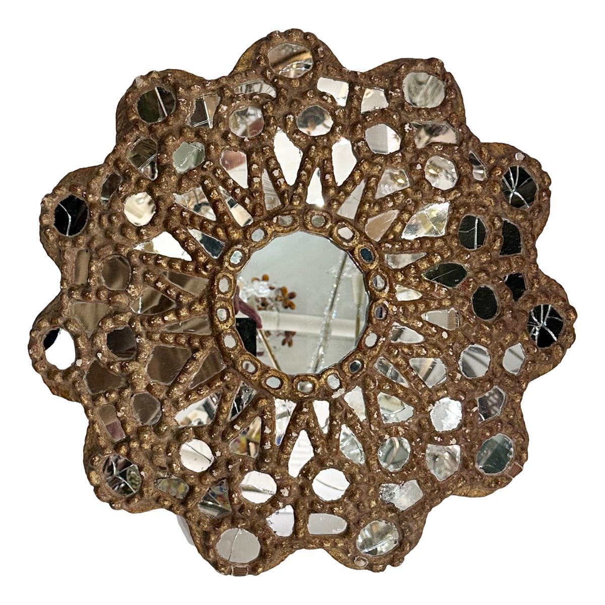 Giltwood Antique Spanish Gilt Mirror For Sale