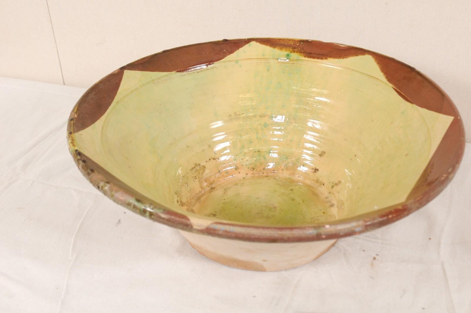 Antique Spanish Glazed Terracotta Bowl from Spain 2