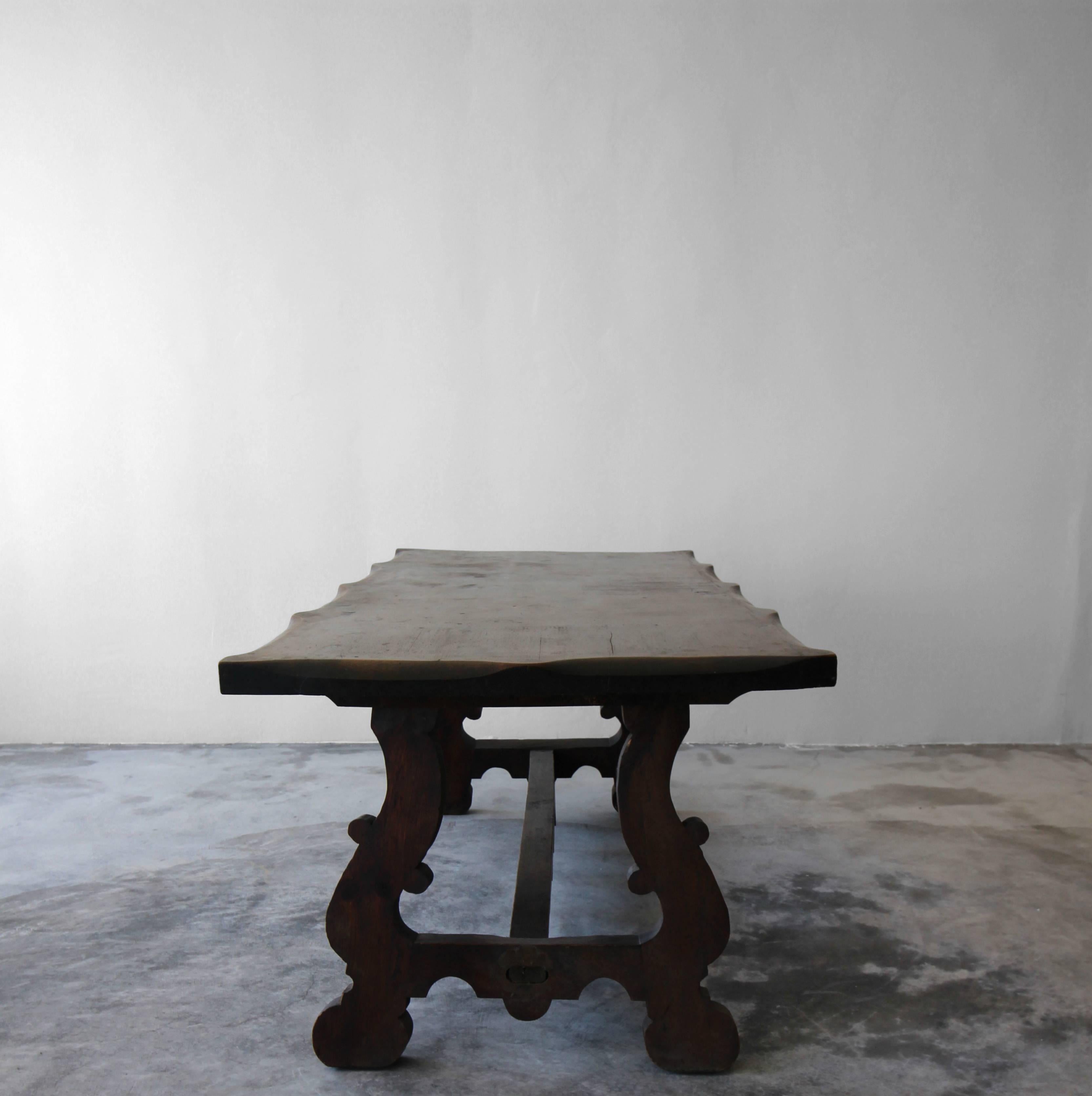 antique spanish trestle table