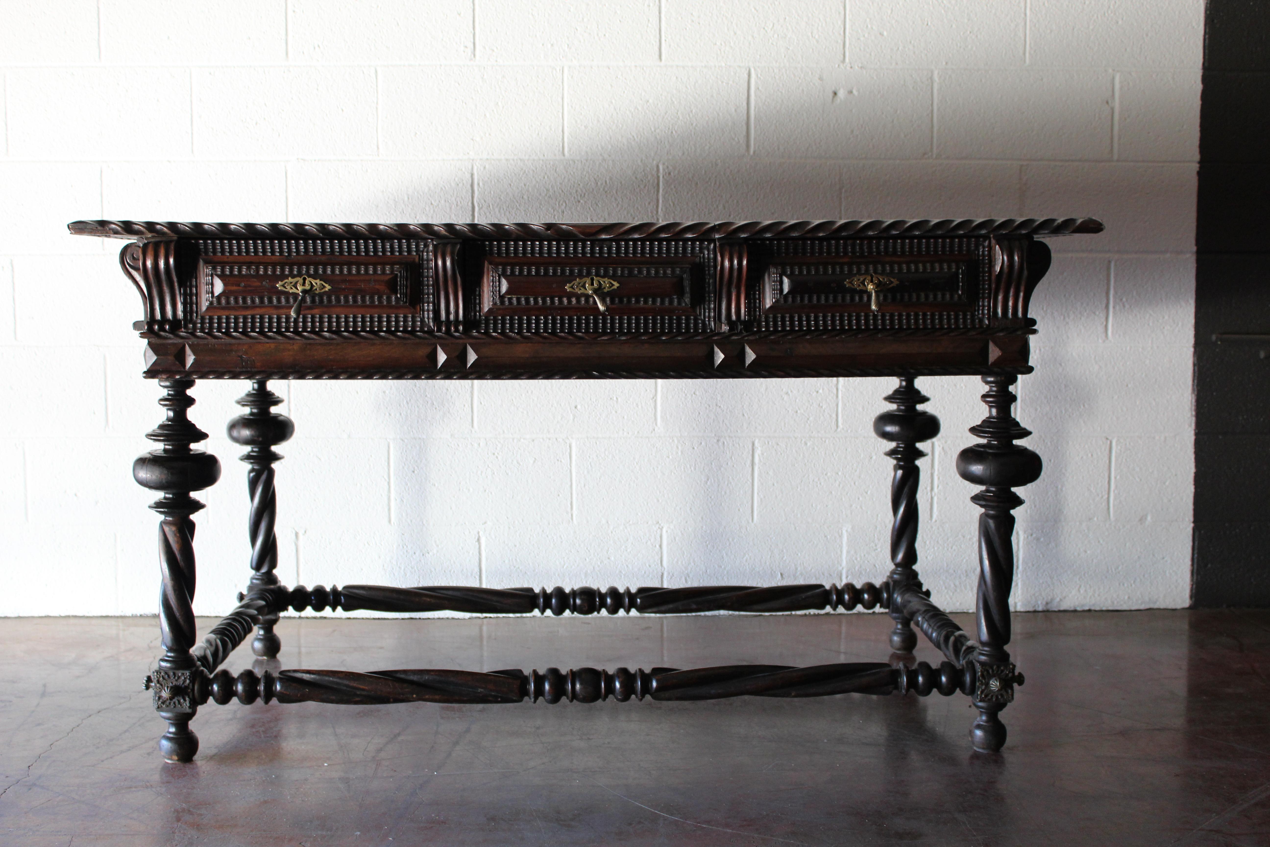 Antique Portuguese Library Table For Sale 3