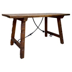 Antico tavolo da lavoro spagnolo in Oak, 1800