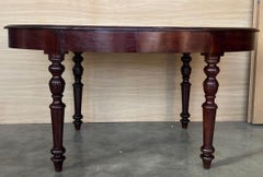 Antique Spanish Oval Round Dining Table with Four Legs