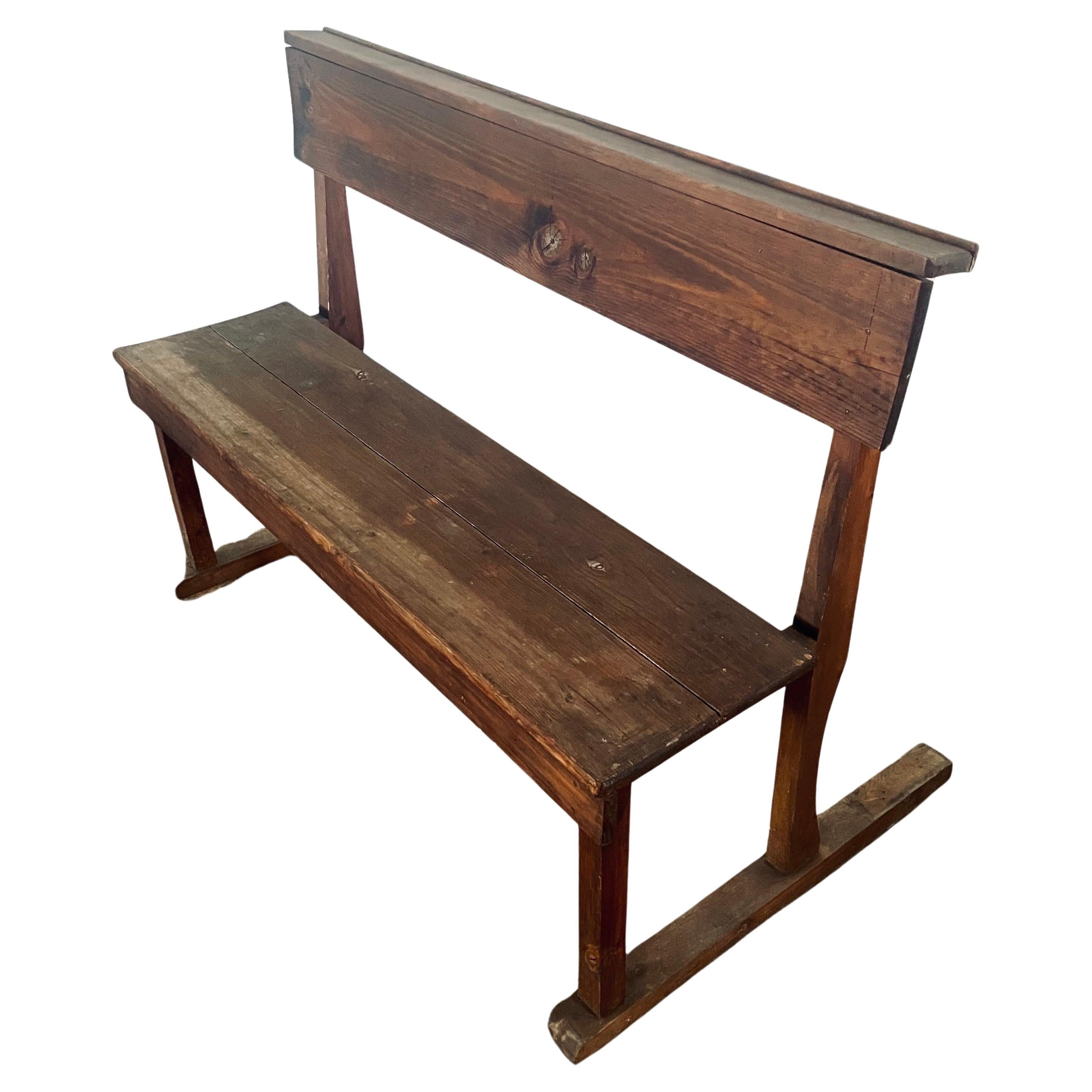 An incredible and rare antique Spanish Catalan region church pew or bench with its original finish circa 1940s. 

Beautiful unique era details and patina, making it the great piece for any style home or office  environment.

APPROX.