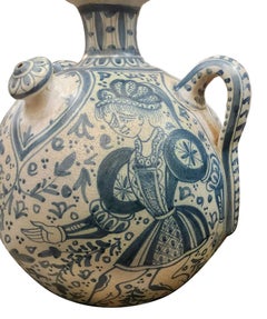 Lampe de table espagnole ancienne en porcelaine