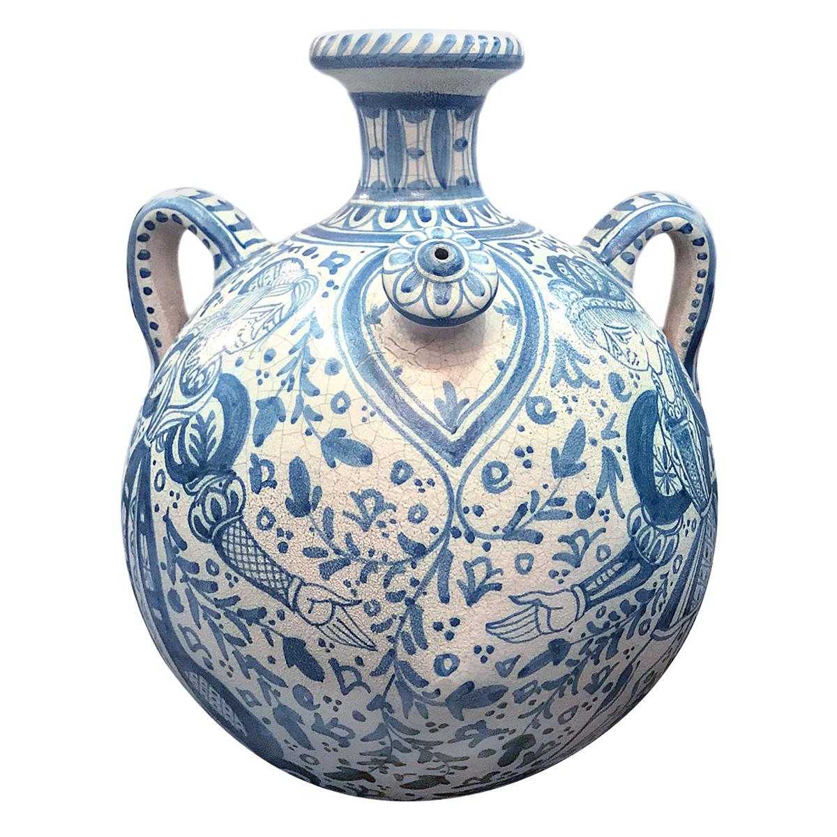 Antique Spanish Porcelain Table Lamp For Sale