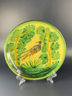 Antique Spanish "Puente del Arzobispo" Hand-Painted Glazed Terracotta - 10.2 in
