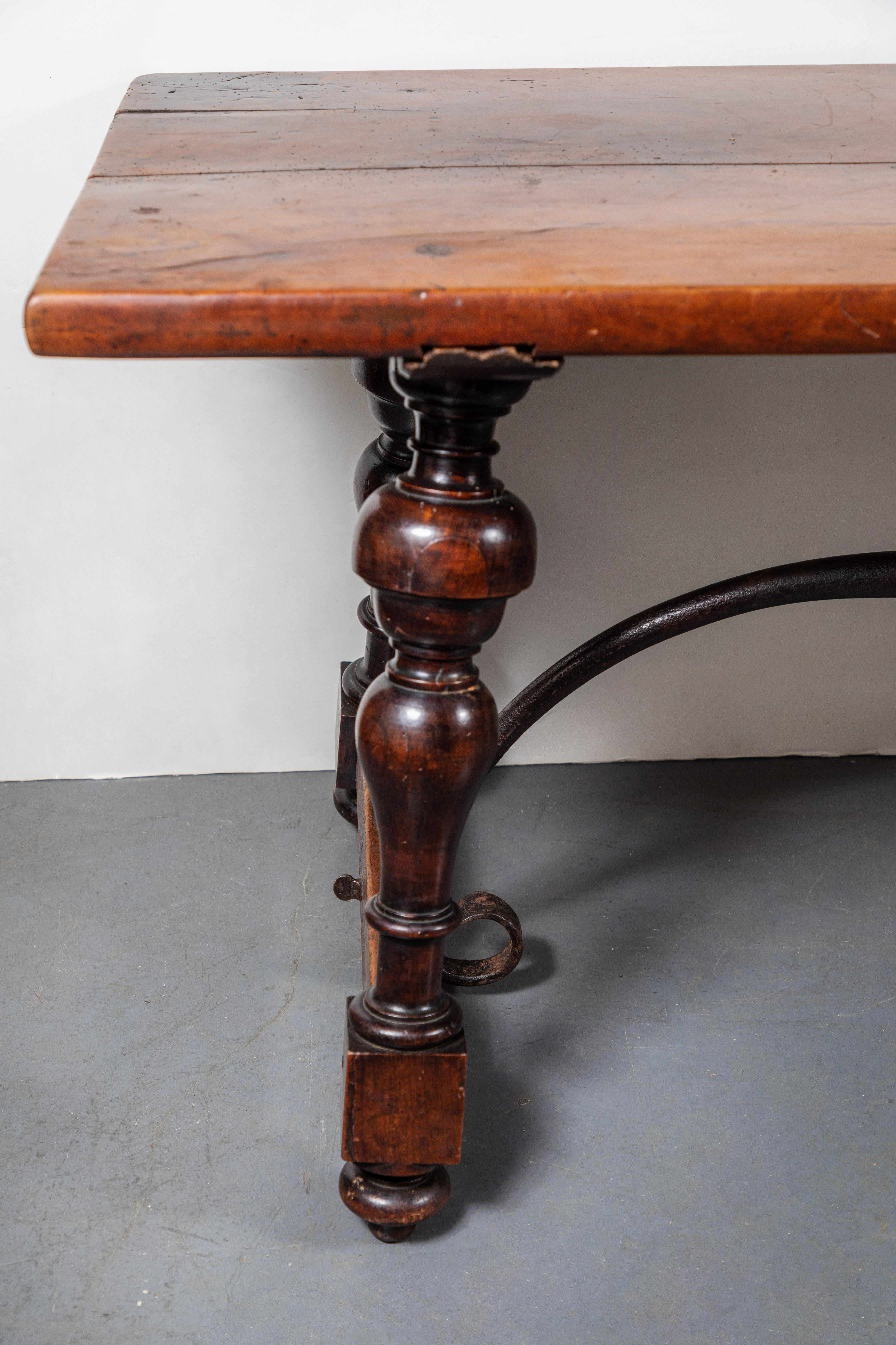Hand-Carved Spanish Refractory Table For Sale
