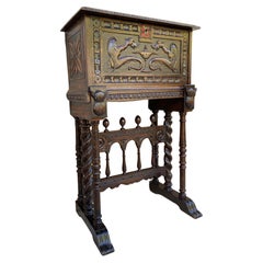 Ancienne armoire de bar de la Renaissance espagnole en chêne, 1890