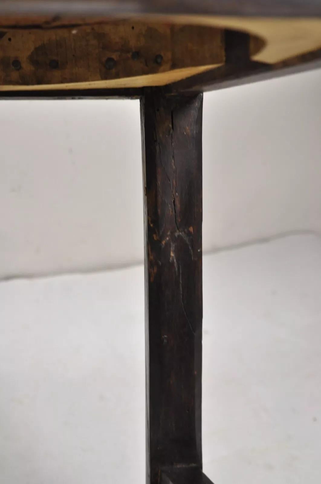 Antique Spanish Renaissance Carved Oak Wood Figural Leather Side Chairs - a Pair For Sale 4