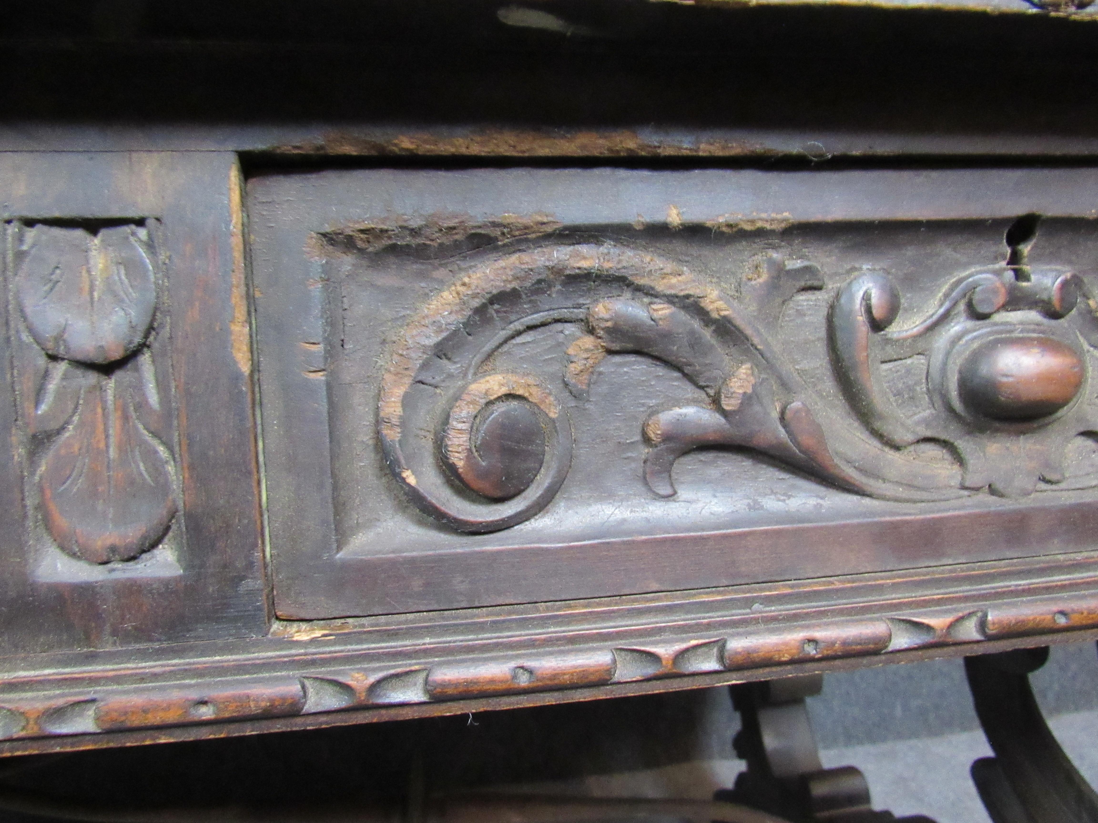 Antique Spanish Renaissance Claw Foot Desk 10