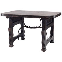 Antique Spanish Renaissance Style Walnut Center Table