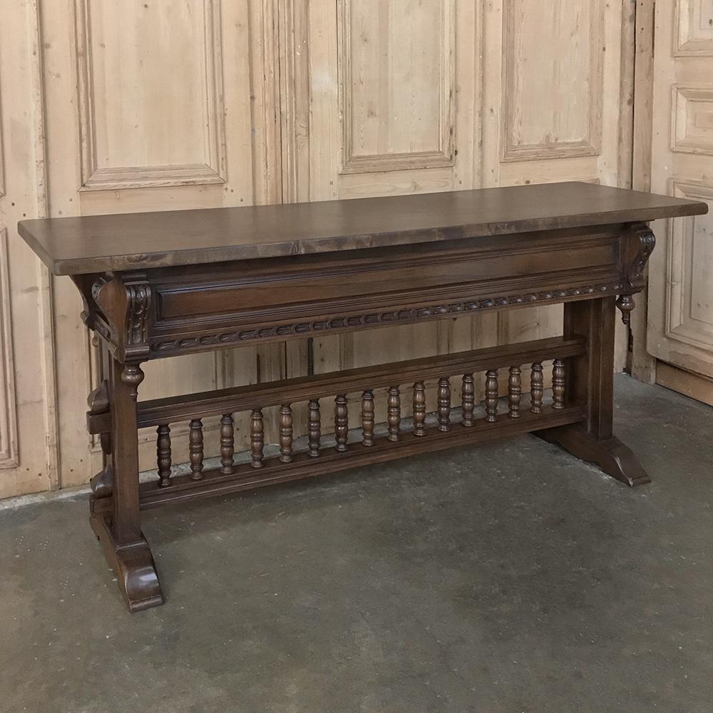 Antique Spanish Renaissance Walnut Hall Table, Console 5