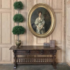 Antique Spanish Renaissance Walnut Hall Table, Console