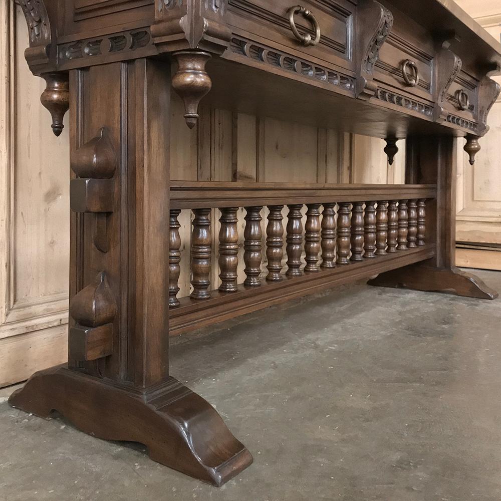 Antique Spanish Renaissance Walnut Hall Table, Console 2