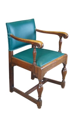 Antique Revive Spanish Oak Quartersawn Library Office Desk Elbow Arm Chair (chaise à accoudoir)