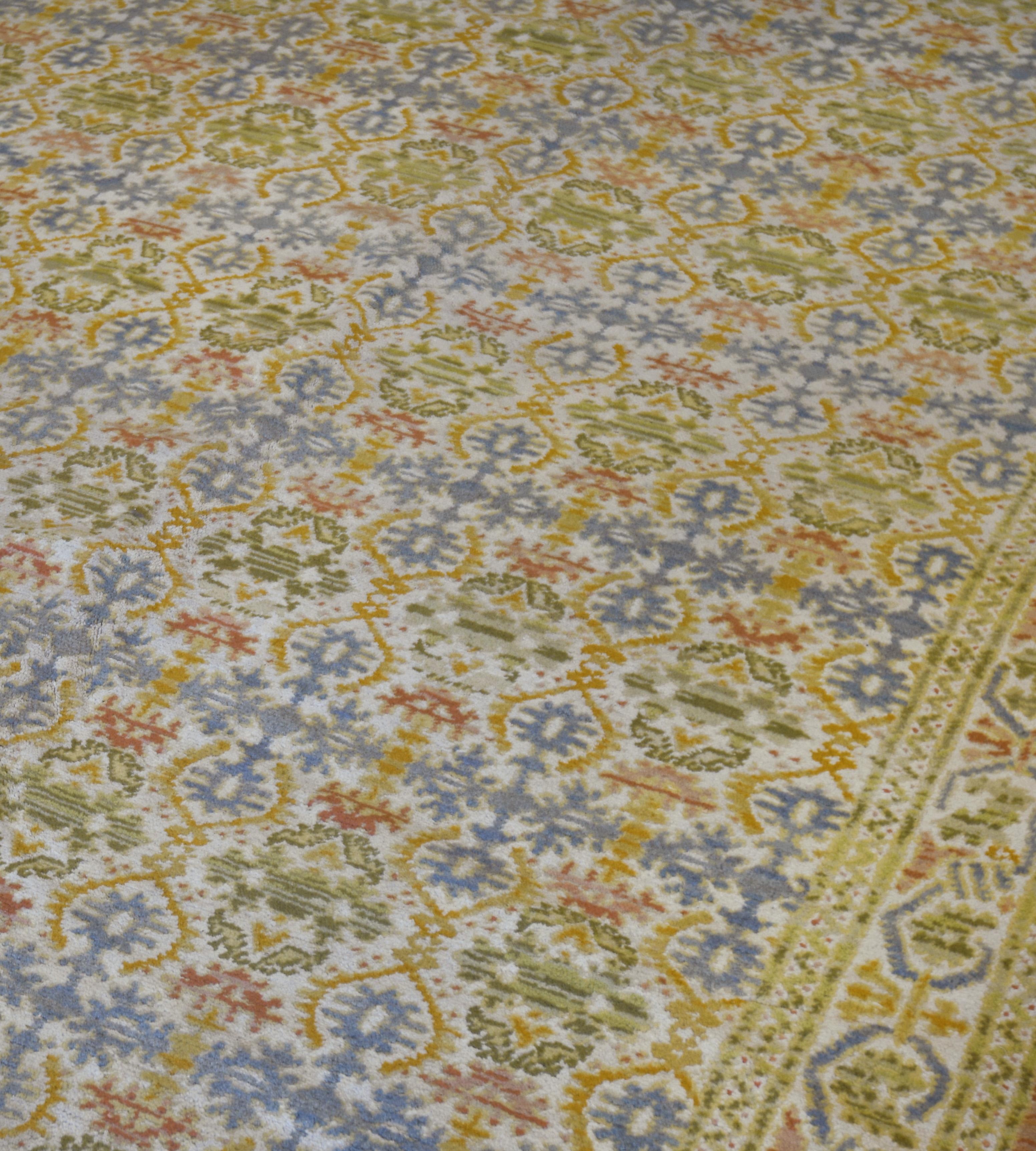 Spagnolo Antico tappeto spagnolo in lana multicolore tessuto a mano CIRCA 1900 in vendita