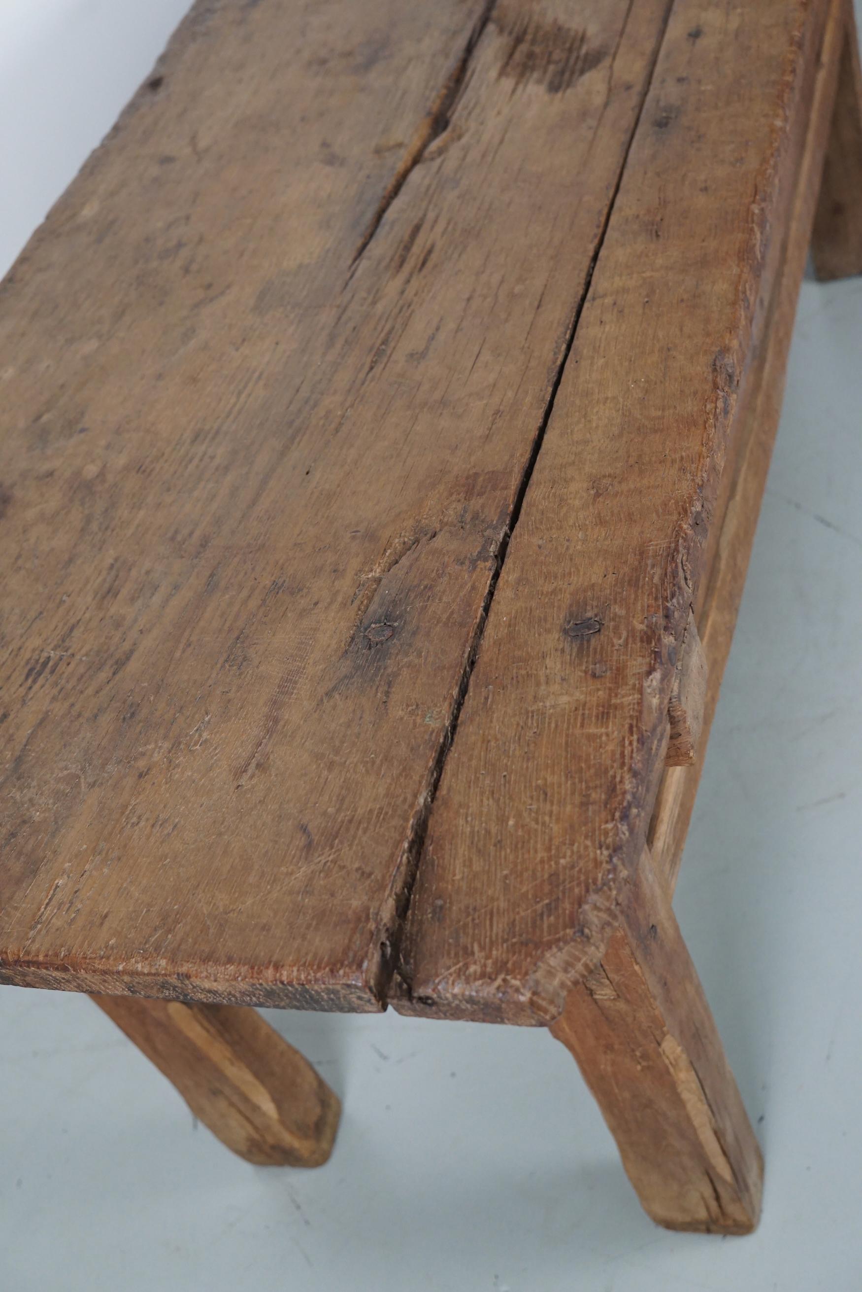 Antique Spanish Rustic Farmhouse Chestnut Side Table / Console, 18th Century For Sale 15