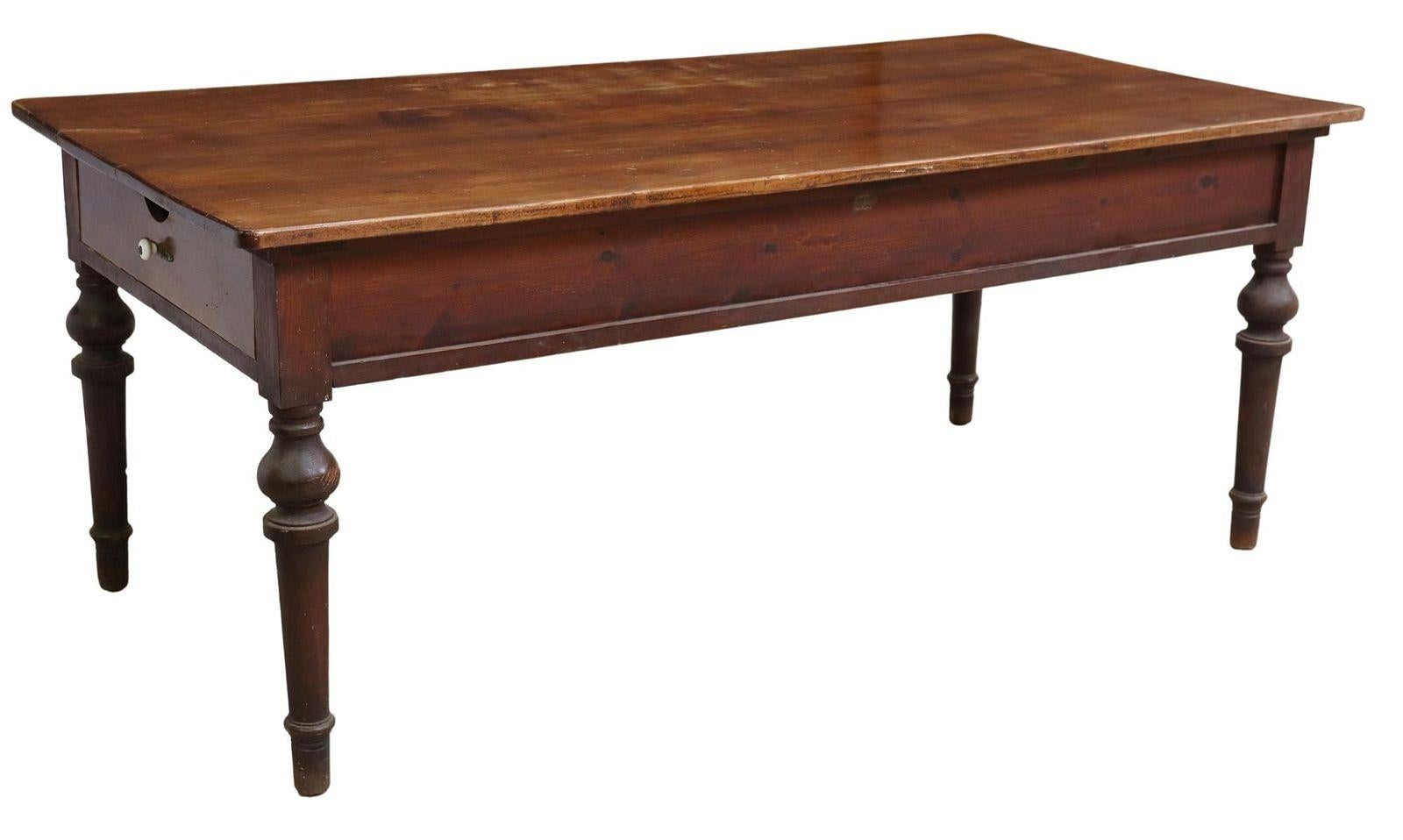 Antique Spanish Rustic Farmhouse Work Dining Table, 19th C In Good Condition For Sale In Sheridan, CO