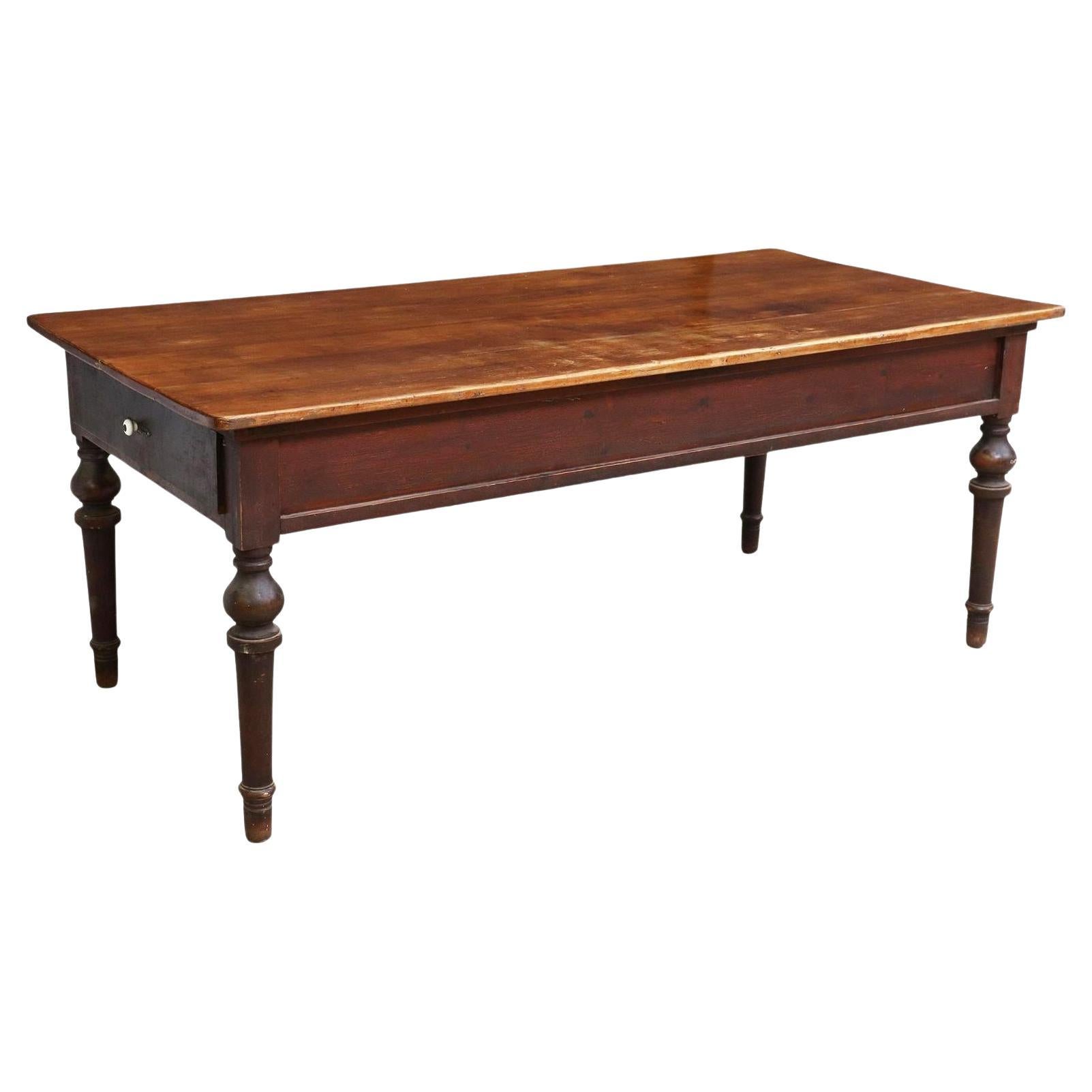 Antique Spanish Rustic Farmhouse Work Dining Table, 19th C For Sale