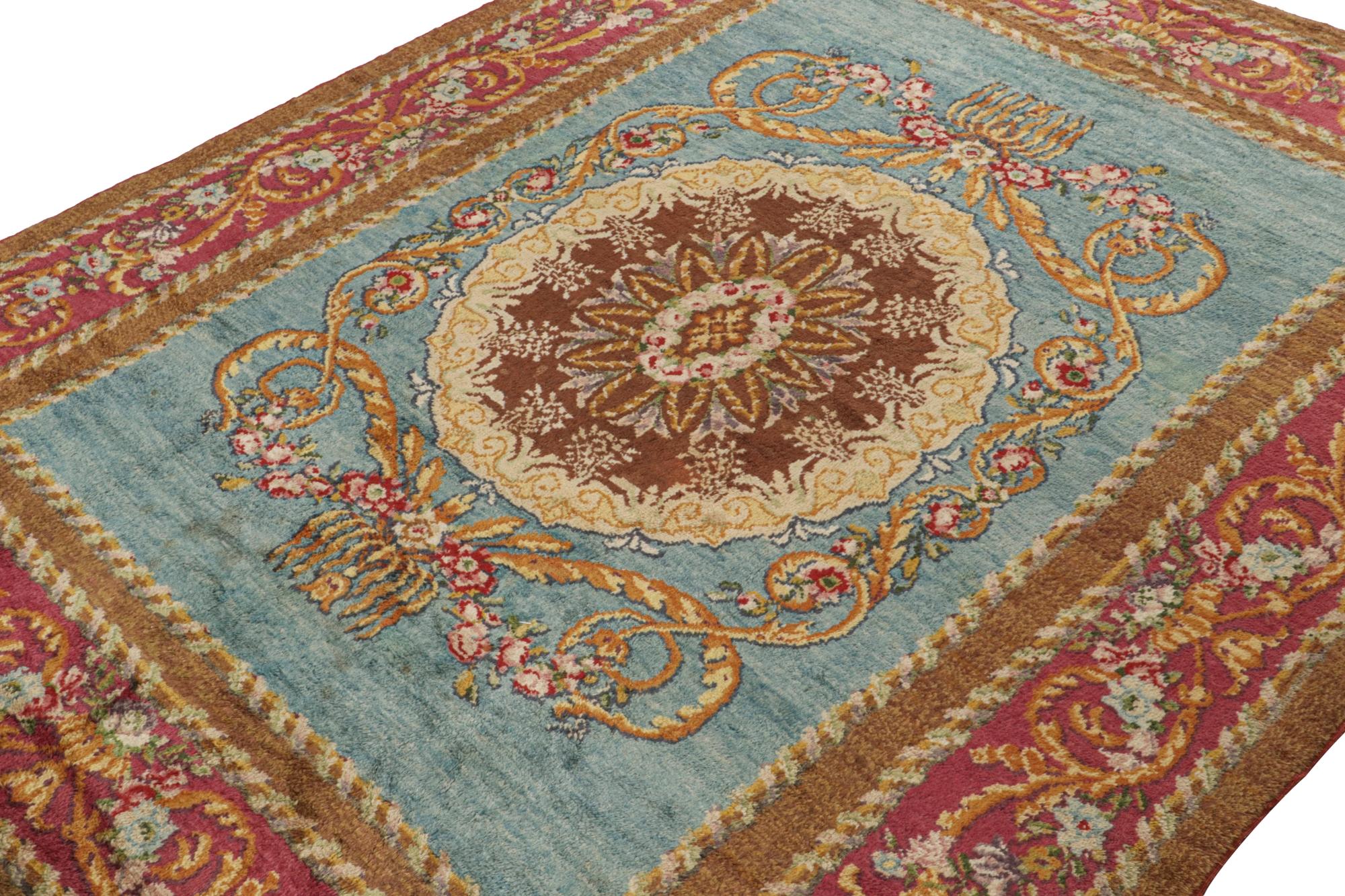 Joining Antique & Vintage collection, this 11x14 rug is a rare antique Savonnerie rug—hand-knotted in wool circa 1890-1900. 

On the Design: 

This rug embodies the grandiose sensibility of the titular European styles with an elaborate central
