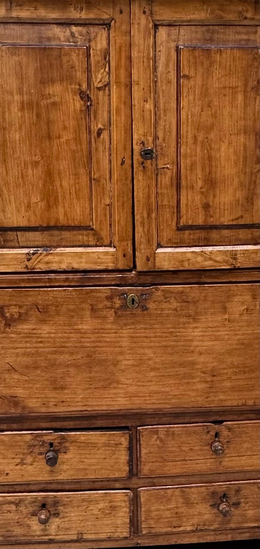 Antique Spanish Secretary Cabinet in Fruitwood, 19th Century. For Sale 10