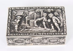 Antique Spanish Silver Pill Snuff Box Circa 1900