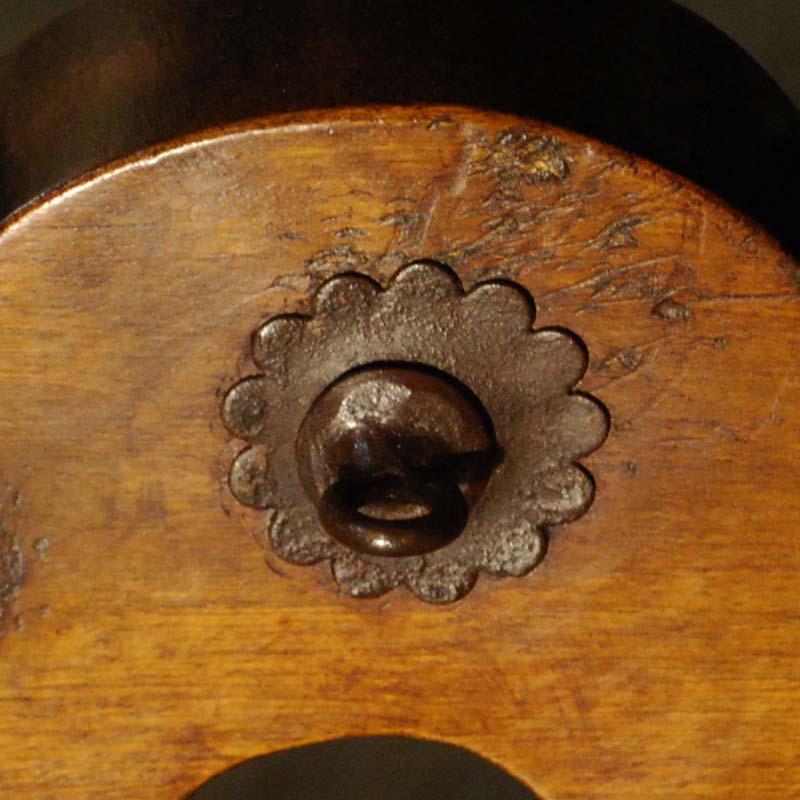 Antique Spanish Solid Walnut Baroque Lyre, Leg Table or Desk 7
