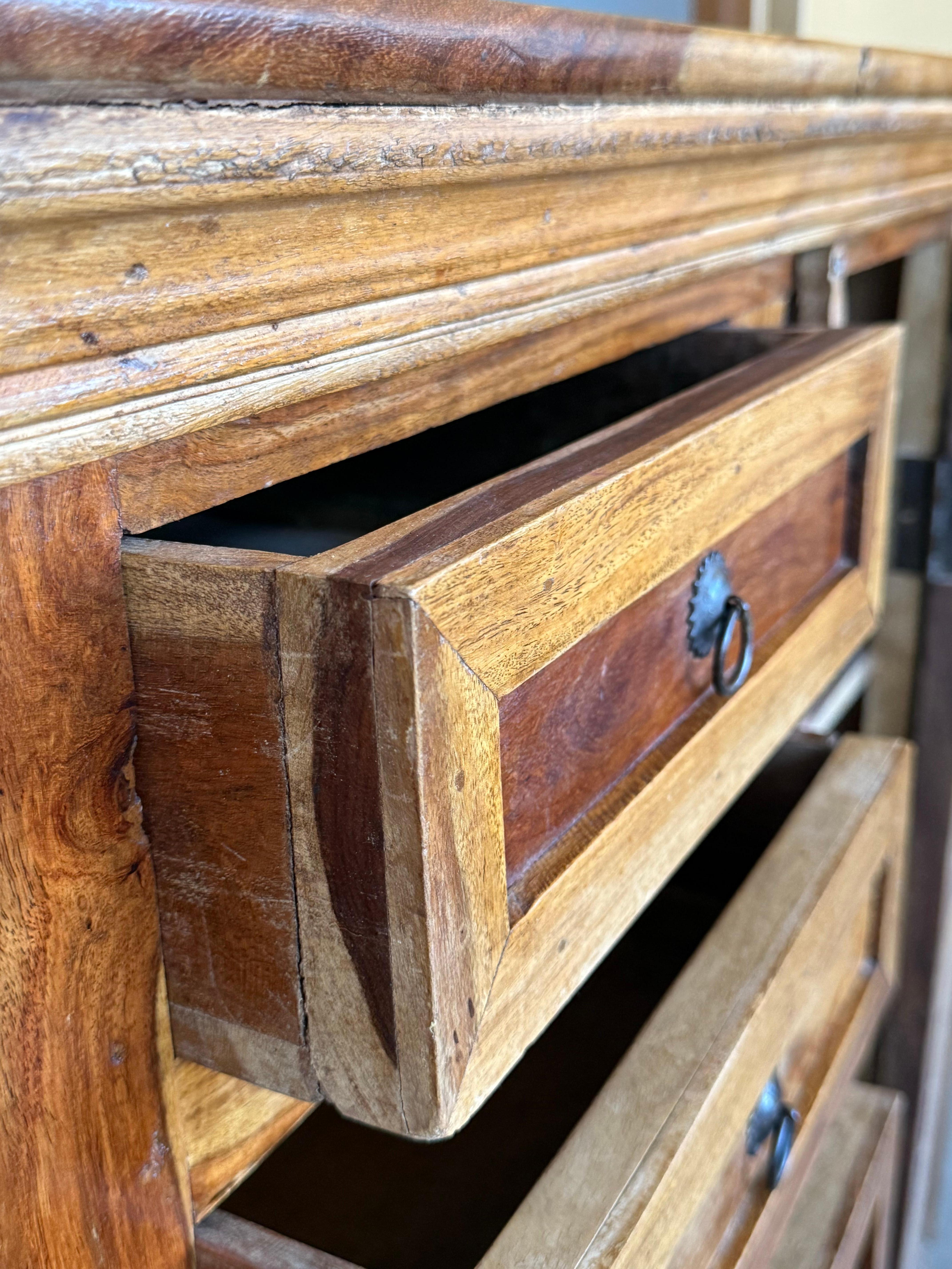 Antique Spanish Solide Olive Locking Pie or Larder Cabinet For Sale 5